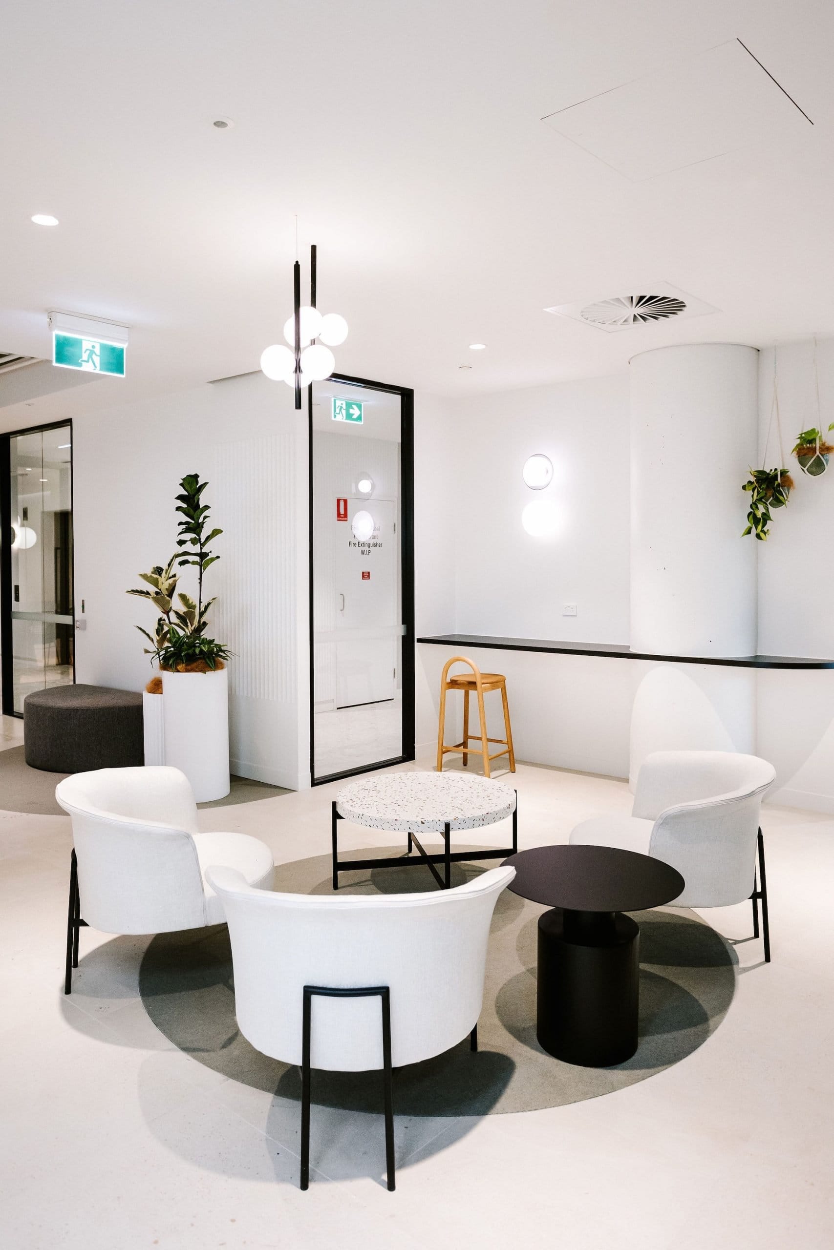 Modern Workspace With Fitout Of Office Furniture And Plants